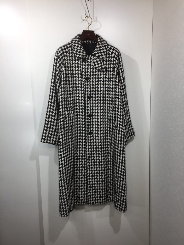 cantate Houndstooth Check Balmacaan Coat